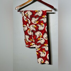 Olympic LuLaRoe Red and White Patterned Leggings